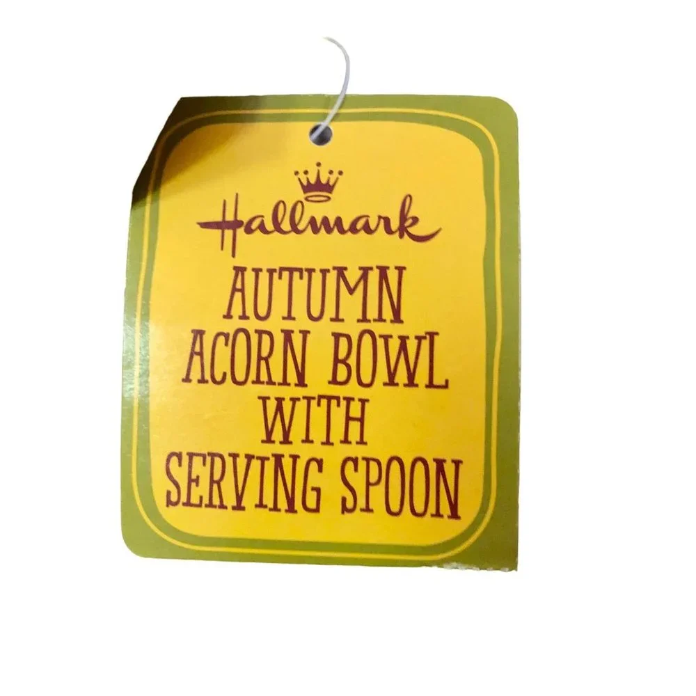 Hallmark Autumn Acorn Bowl with Serving Spoon - New Small